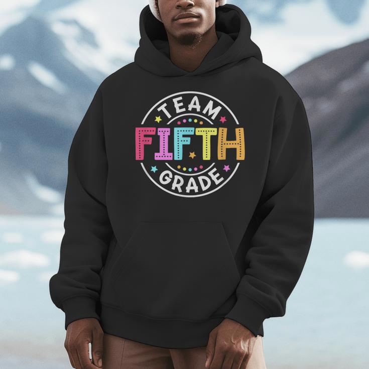 Team Fifth Grade Teacher Back To School 5th Grade Squad Kids Men Hoodie, funny design