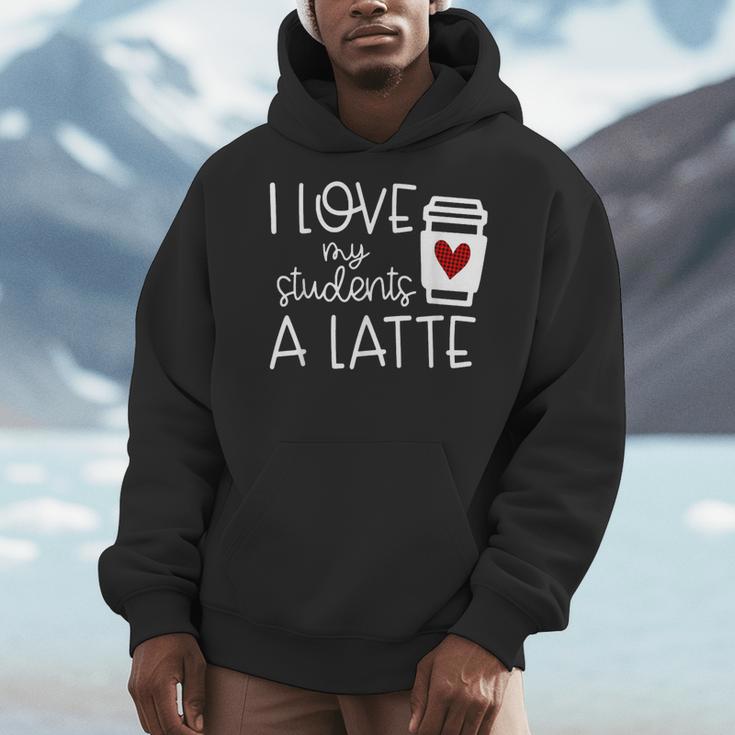 Valentines Day Teacher Tee I Love My Students A Latte Men Hoodie, funny design