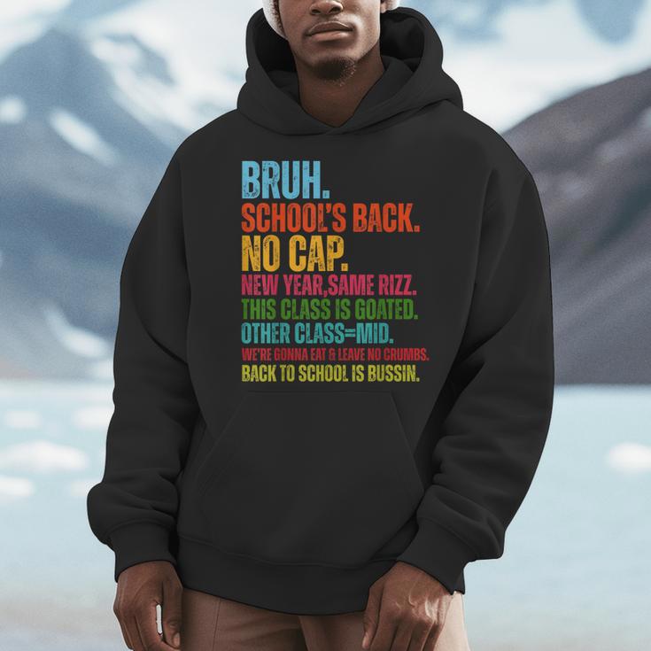 Vintage Bruh We Back No Cap Bruh We'Re Back Student Teacher Men Hoodie, funny design Vintage Bruh We Back No Cap Bruh We'Re Back Student Teacher Men Hoodie, funny design