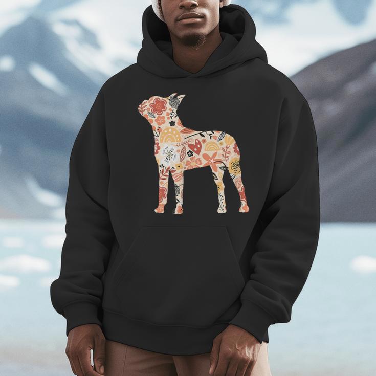 Vintage Floral Boston Terrier For Dog Lover Men Hoodie, funny design