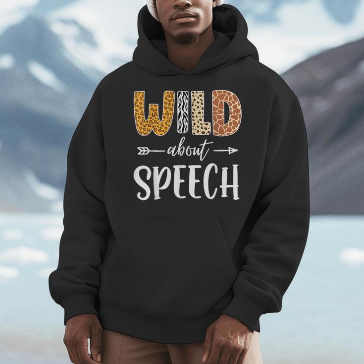 Wild About Speech SLP Leopard Teacher Back To School Kids Men Hoodie, funny design Wild About Speech SLP Leopard Teacher Back To School Kids Men Hoodie, funny design
