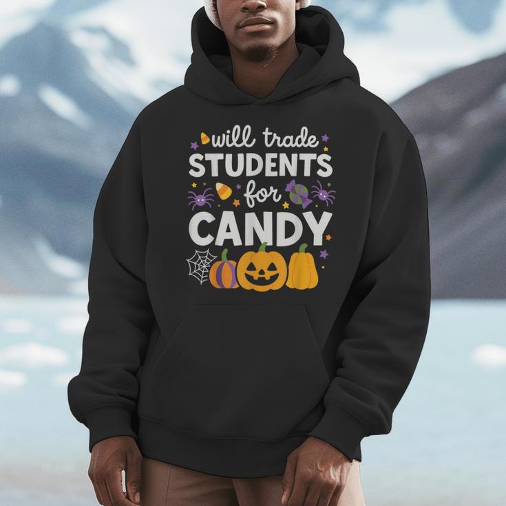 Will Trade Students For Candy Teacher Cute Halloween Men Hoodie, funny design
