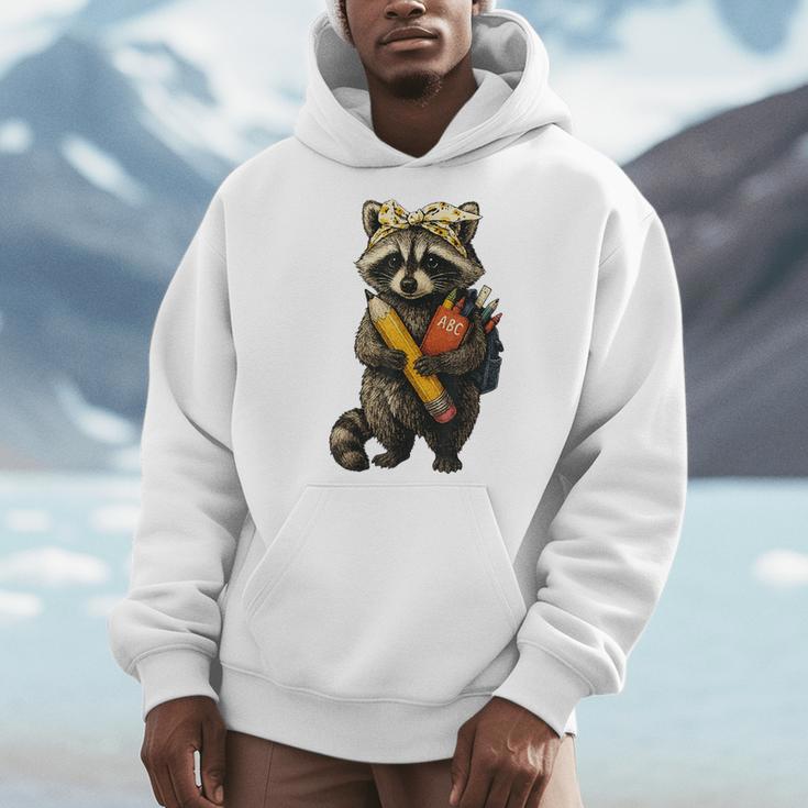 Back To School Raccoon Teachers Student Kids Men Hoodie, funny design