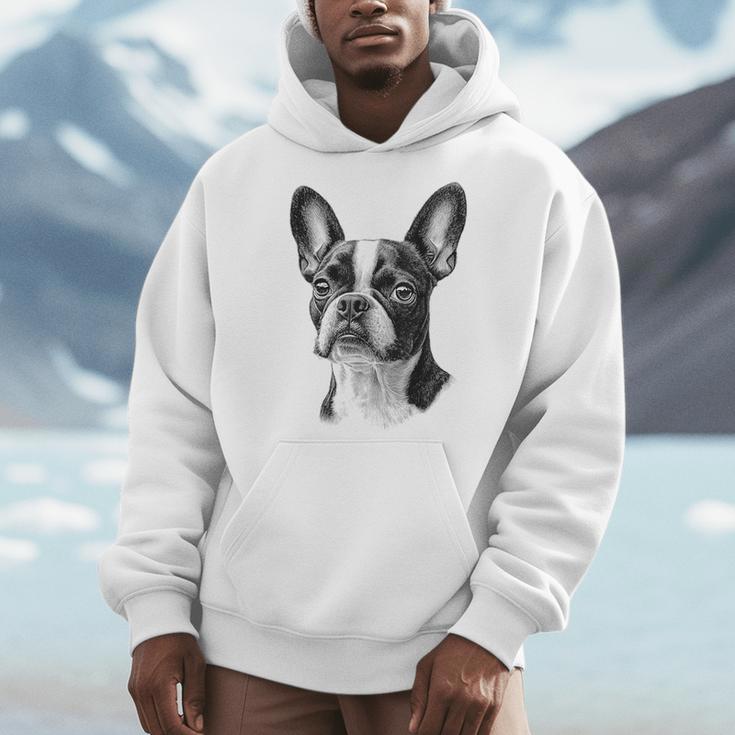Boston Terrier Dog Motif Pet Illustration Boston Terrier For Men Women Kids Men Hoodie, funny design