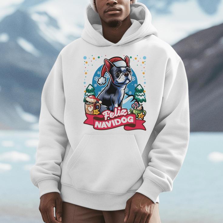 Boston Terrier Santa Claus Coffee Mug Merry Christmas Dogs Men Hoodie, Boston Terrier Christmas Gifts, funny design