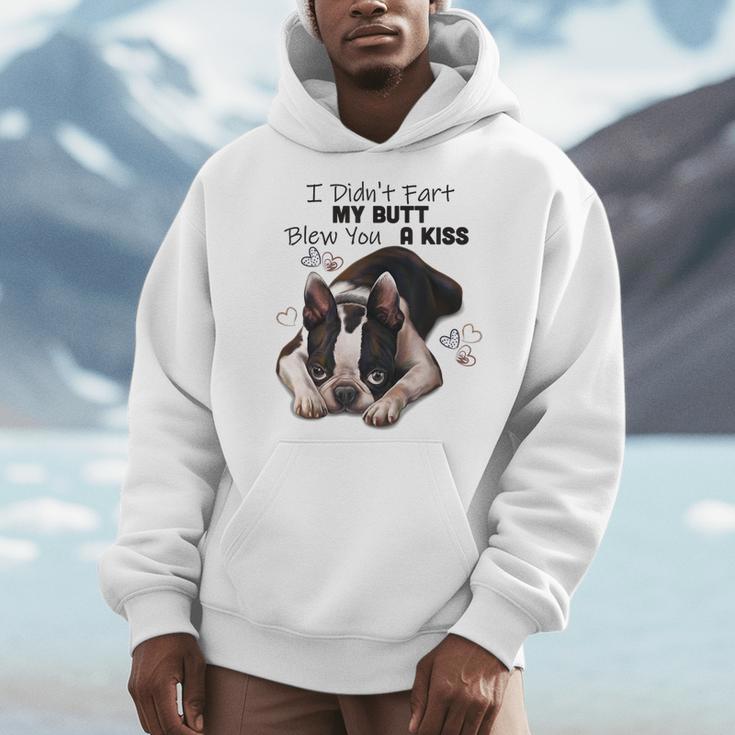 Boston Terrier Shirt I Didn't Fart My Butt Blew You A Kiss Men Hoodie, funny design