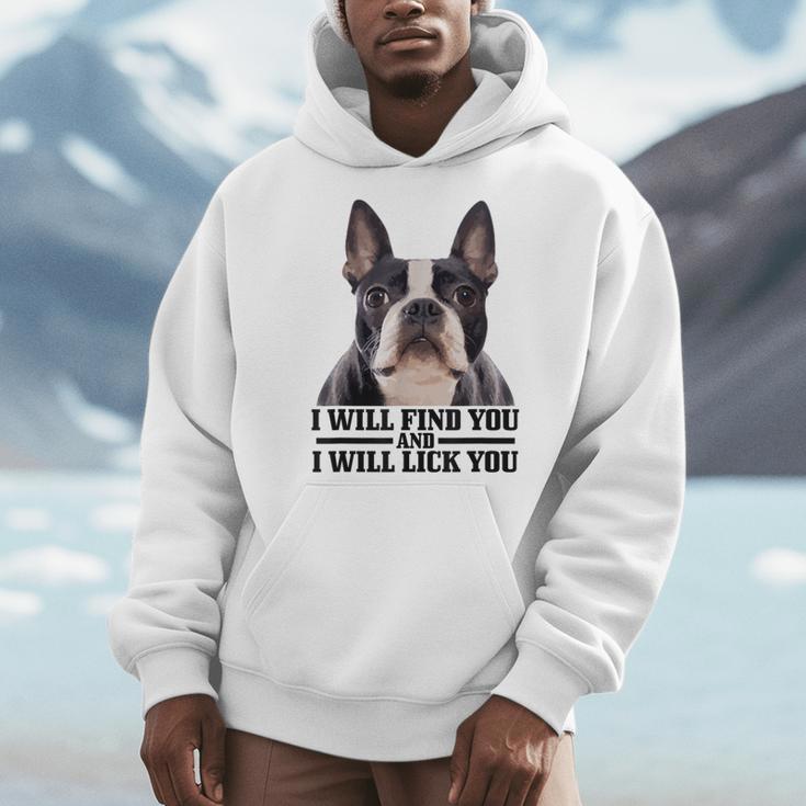 Boston Terrier Will Find And Lick You Bostie Mom Men Hoodie, Couple Gifts, Mom Gifts, Boston Terrier Mom Gifts, funny design
