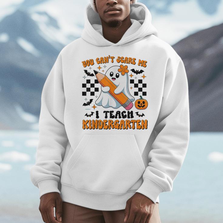 You Can't Scare Me I Teach Kindergarten Teacher Halloween Men Hoodie, funny design