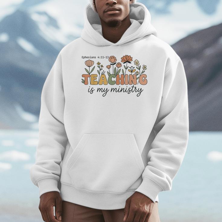Christian Teacher Teaching Is My Ministry Faith Bible Verse Men Hoodie, funny design