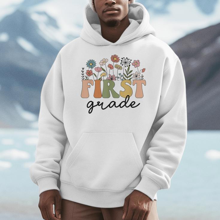 First Grade Teacher Wildflower Back To School Floral Outfits Men Hoodie, First Grade Teacher Gifts, funny design First Grade Teacher Wildflower Back To School Floral Outfits Men Hoodie, First Grade Teacher Gifts, funny design