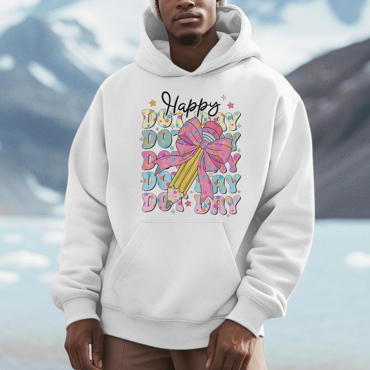 Happy Dot Day 2025 Coquette Bow Teachers Kids Boys Girls Men Hoodie, funny design Happy Dot Day 2025 Coquette Bow Teachers Kids Boys Girls Men Hoodie, funny design