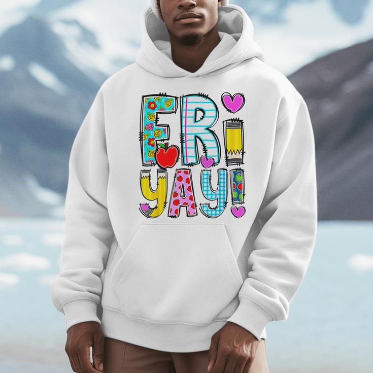 Happy Fri-Yay Friday Lovers Fun Teacher Life FriYay Weekend Men Hoodie, funny design