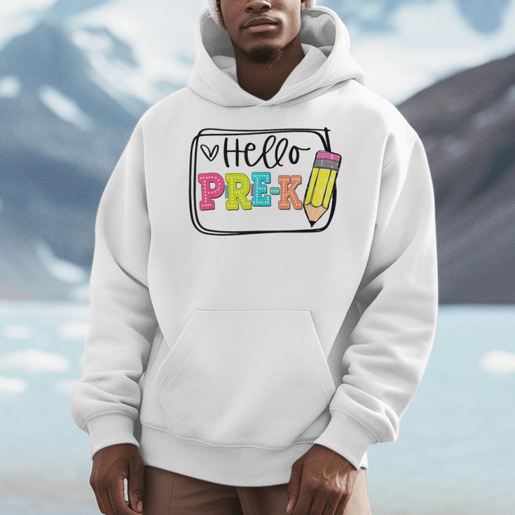 Hello Pre-K Team Preschool Teacher Kids Back To School Men Hoodie, funny design Hello Pre-K Team Preschool Teacher Kids Back To School Men Hoodie, funny design