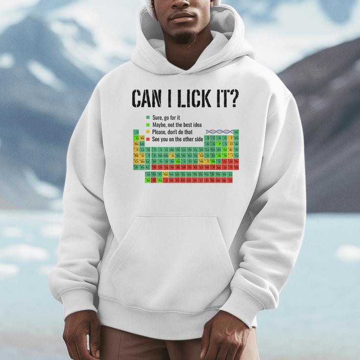 Can I Lick It Periodic Table Chart Science Teacher Men Hoodie, Science Teacher Gifts, funny design