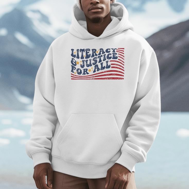 Literacy Justice For All Teacher Men Hoodie, funny design Literacy Justice For All Teacher Men Hoodie, funny design
