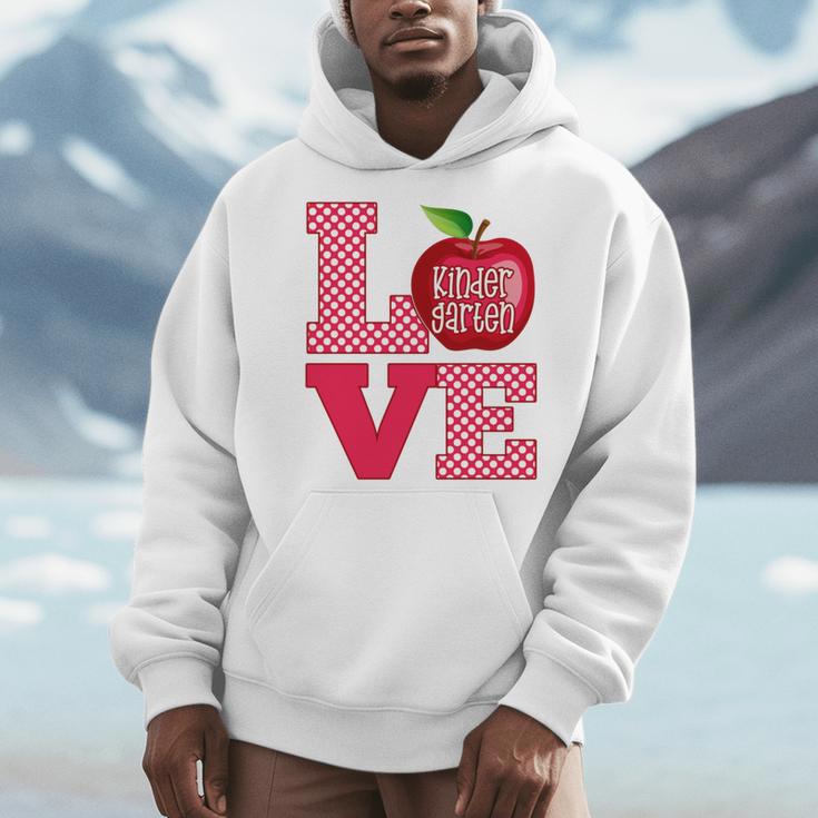 Love Kindergarten Cute Apple School Teacher Men Hoodie, funny design