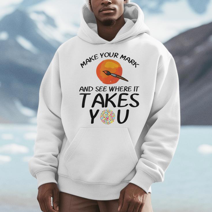 Make Mark Paintbrush International Dot Day Art Teacher Men Hoodie, funny design