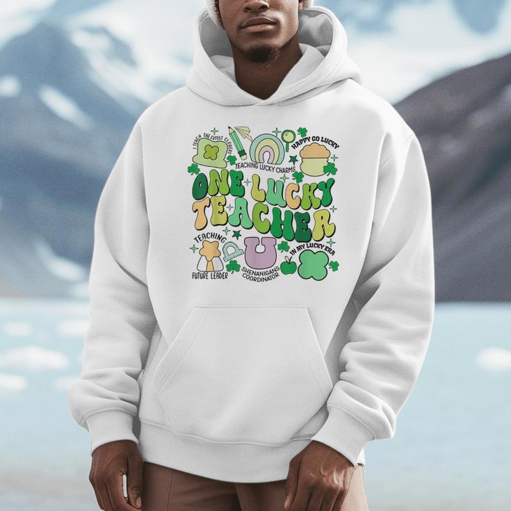 One Lucky Teacher St Patrick's Day Irish Teacher Lucky Era Men Hoodie, funny design
