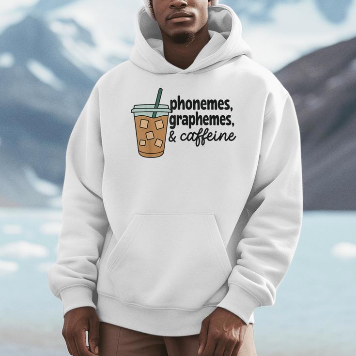 Phonemes Graphemes And Caffeine Coffee Teacher Appreciation Men Hoodie, funny design Phonemes Graphemes And Caffeine Coffee Teacher Appreciation Men Hoodie, funny design