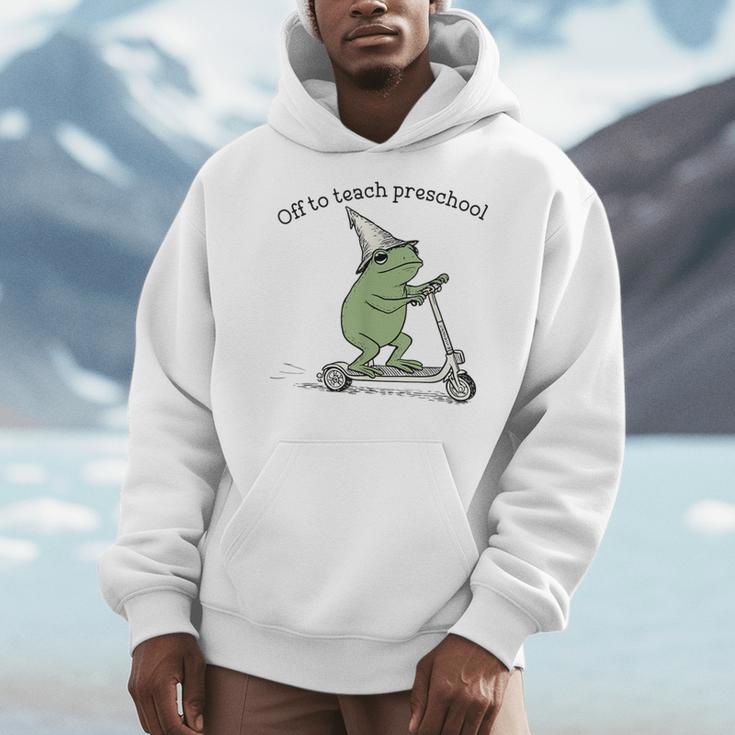 Pre K Grade Teacher Frog Back To School Preschool Men Hoodie, funny design