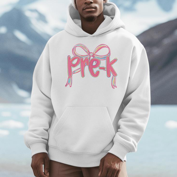 Preppy Pre k Back To School Pre-k Teachers Girls Cute Bow Men Hoodie, funny design Preppy Pre k Back To School Pre-k Teachers Girls Cute Bow Men Hoodie, funny design
