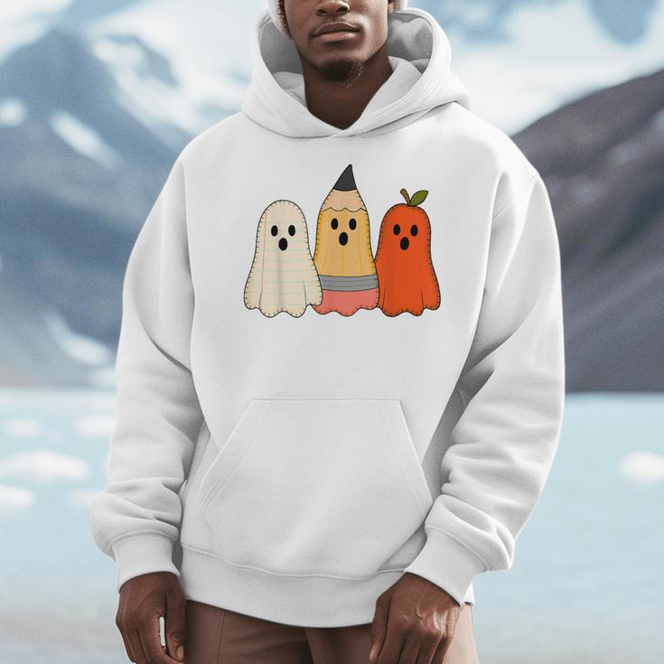 Retro Pencil Ghost Boo Spooky Teacher Halloween Costume Men Hoodie, funny design Retro Pencil Ghost Boo Spooky Teacher Halloween Costume Men Hoodie, funny design