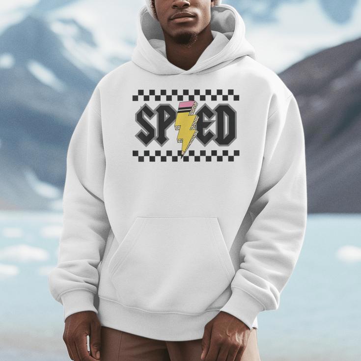 Retro SPED Teacher Pencil Lightning Bolt Back To School Men Hoodie, funny design Retro SPED Teacher Pencil Lightning Bolt Back To School Men Hoodie, funny design
