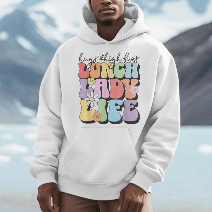 Soul Bleach Teacher Staff First Day Of School Last Hugs & High Fives Lunch Lady Vibes Blue Classic Fit Men Hoodie, funny design Soul Bleach Teacher Staff First Day Of School Last Hugs & High Fives Lunch Lady Vibes Blue Classic Fit Men Hoodie, funny design