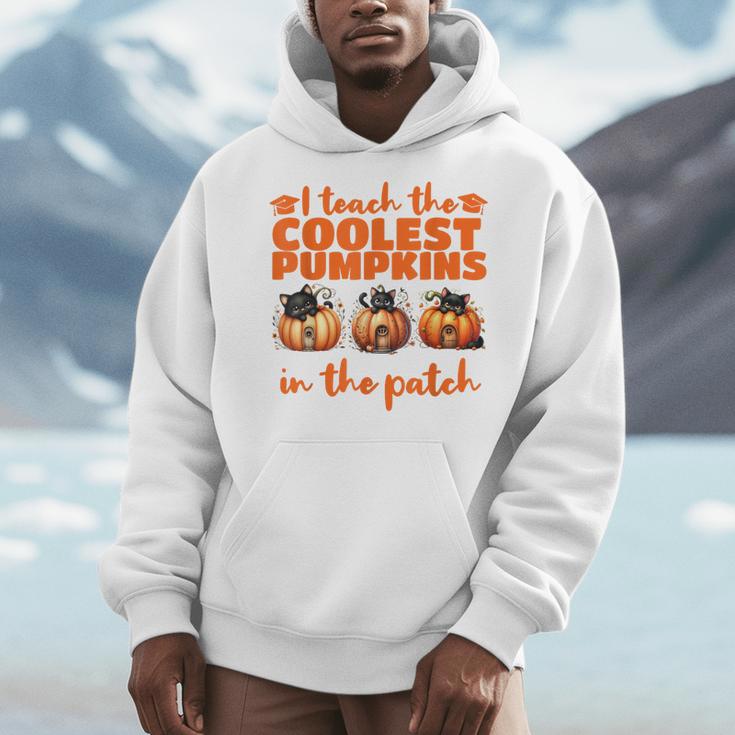 I Teach The Cutest Pumpkins Halloween Teacher Cat Lover Men Hoodie, funny design I Teach The Cutest Pumpkins Halloween Teacher Cat Lover Men Hoodie, funny design