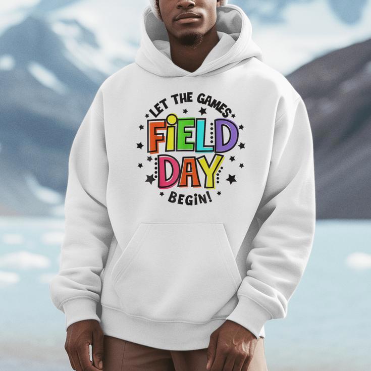 Teacher Student Field Day Let The Games Begin Field Day Men Hoodie, funny design Teacher Student Field Day Let The Games Begin Field Day Men Hoodie, funny design