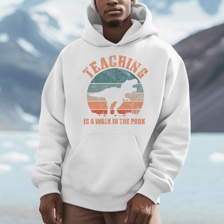 Teaching Is A Walk In The Park Teacher T-Rex Retro Men Hoodie, funny design Teaching Is A Walk In The Park Teacher T-Rex Retro Men Hoodie, funny design