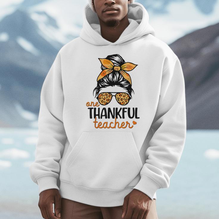 Thanksgiving Shirt Teacher Women Messy Bun Thankful Teacher Men Hoodie, funny design Thanksgiving Shirt Teacher Women Messy Bun Thankful Teacher Men Hoodie, funny design