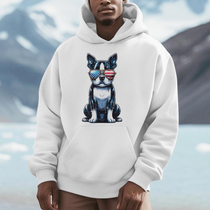 USA Flag Boston Terrier Best Dog Mom Ever 2025 Men Hoodie, Couple Gifts, Mom Gifts, Boston Terrier Mom Gifts, funny design