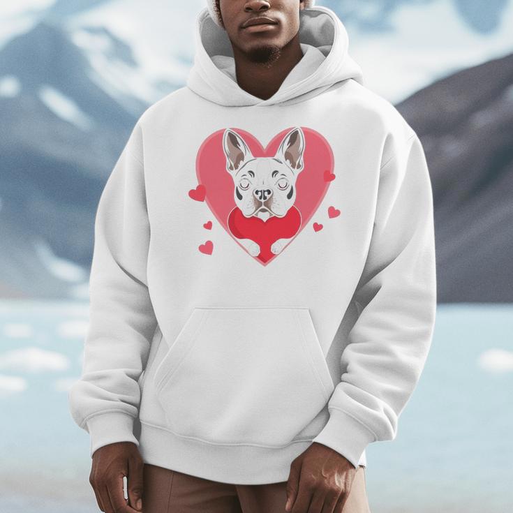Valentine's Day Boston Terrier Heart Men Hoodie, funny design