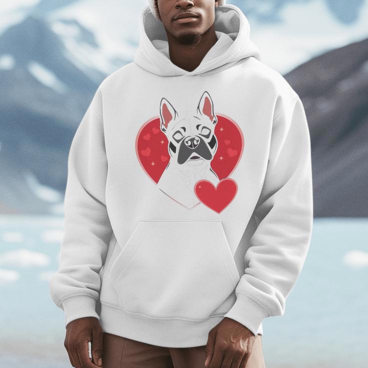 Valentine's Day Boston Terrier Men Hoodie, funny design