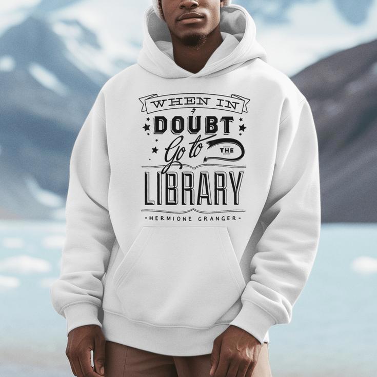 When In Doubt Go To The Library Teacher Vintage Book Lovers Men Hoodie, funny design When In Doubt Go To The Library Teacher Vintage Book Lovers Men Hoodie, funny design