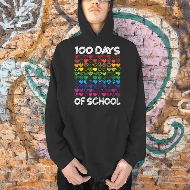 100 Days Of School Heart Love Teacher Or Student 100th Day Men Hoodie, gift for family, gift for coworker