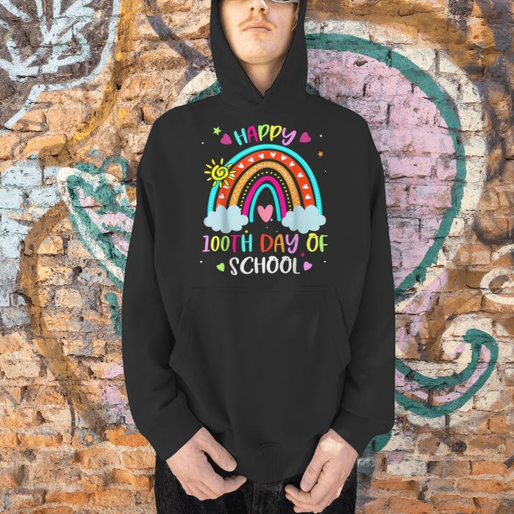 100th Day Of School Rainbow Happy 100 Days Smarter Teacher Men Hoodie, gift for family, gift for coworker