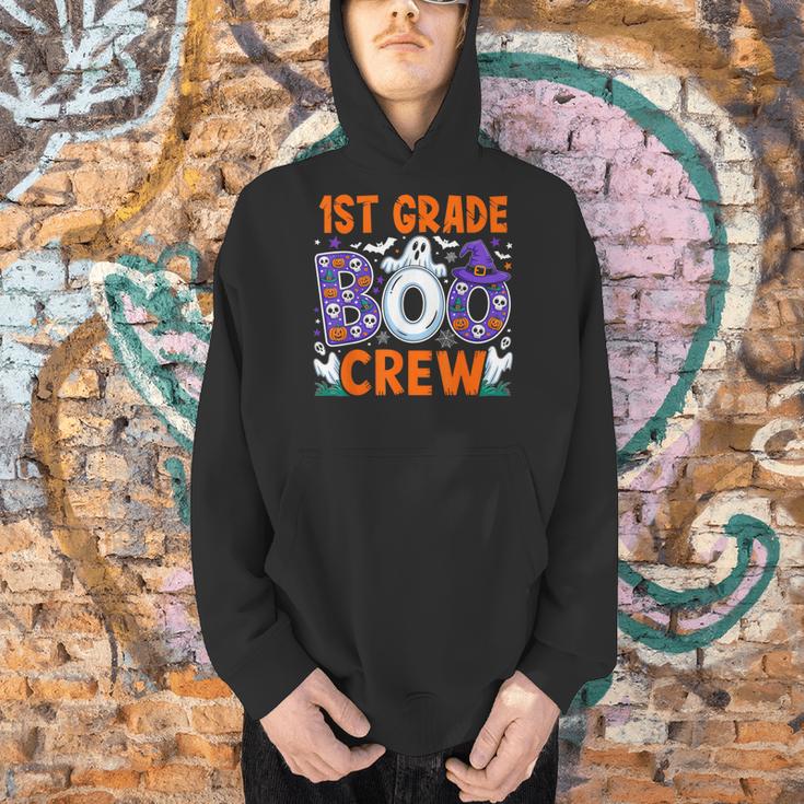 1st Grade Boo Crew First Grade Teacher Kids Happy Halloween Men Hoodie, First Grade Teacher Hoodies, gift for family, gift for coworker