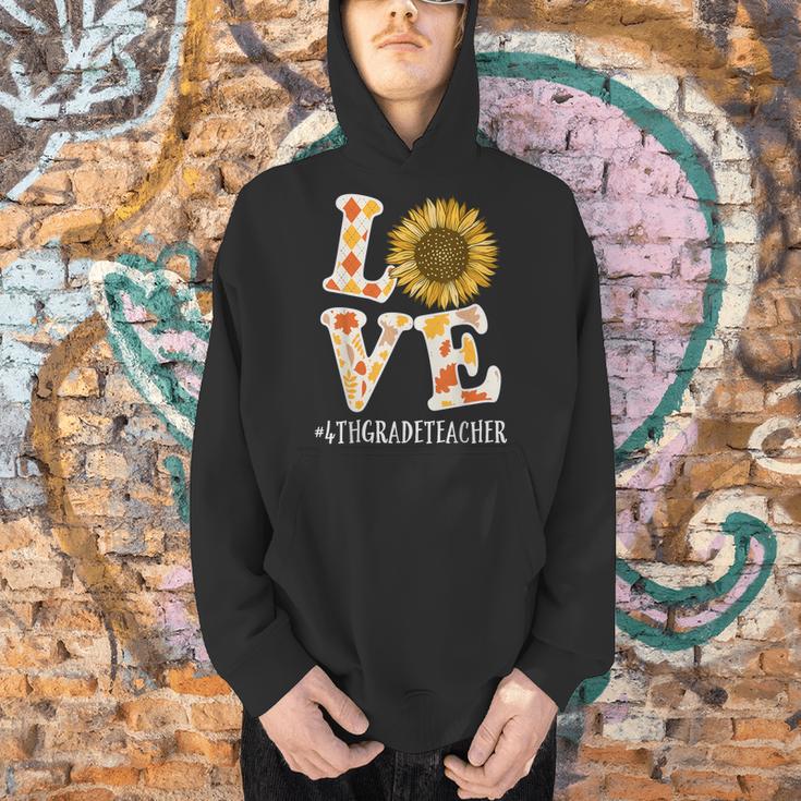 4th Grade Teacher Love Autumn Fall Sunflower Appreciation Men Hoodie, 4th Grade Teacher Hoodies, gift for family, gift for coworker