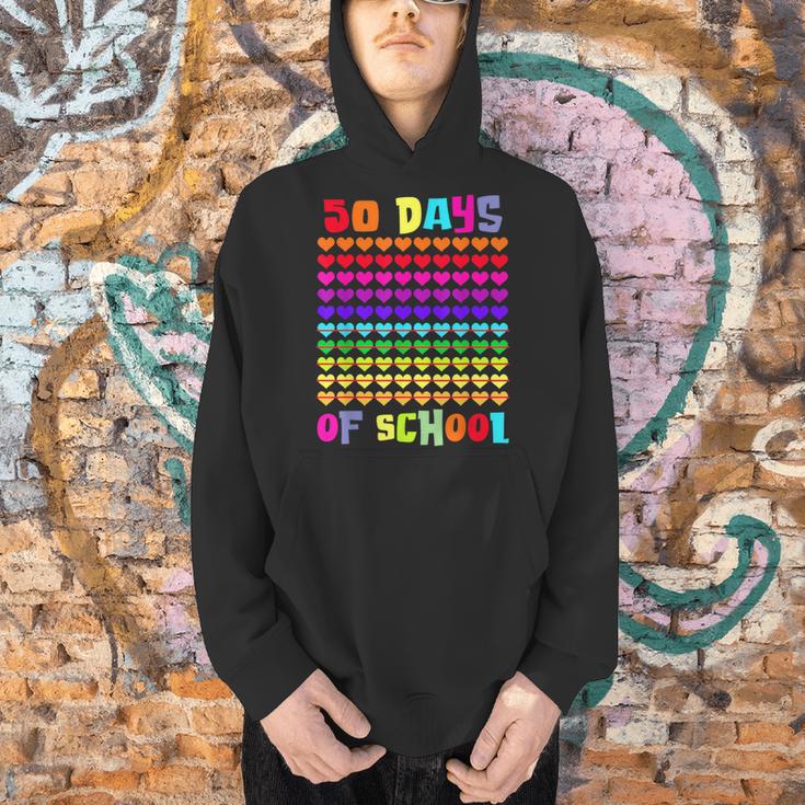 50 Days Of School Hearts Teacher Happy 50th Day Of School Men Hoodie, gift for family, gift for coworker 50 Days Of School Hearts Teacher Happy 50th Day Of School Men Hoodie, gift for family, gift for coworker