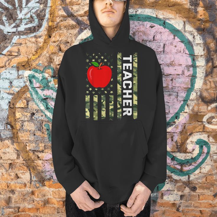 American Flag Camouflage Teacher Patriotic 4th Of July Men Hoodie, gift for family, gift for coworker