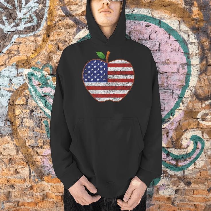 American Flag Teachers Students Apple 4th Of July Vintage Men Hoodie, gift for family, gift for coworker American Flag Teachers Students Apple 4th Of July Vintage Men Hoodie, gift for family, gift for coworker