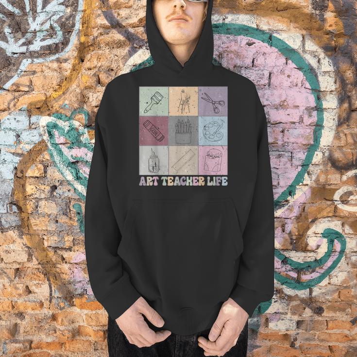 Art Teacher Life Retro Groovy Teaching Future Artists Men Hoodie, Future Teacher Hoodies, Groovy Teacher Hoodies, gift for family, gift for coworker