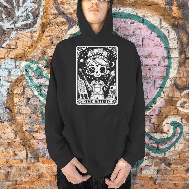 Artist Tarot Card Skeleton Painter Art Teacher Witchy Men Hoodie, gift for family, gift for coworker