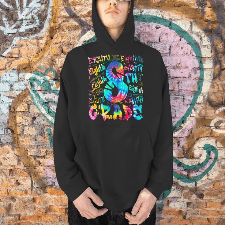Back To School Eighth 8th Grade Tie Dye Typography Teacher Men Hoodie, gift for family, gift for coworker Back To School Eighth 8th Grade Tie Dye Typography Teacher Men Hoodie, gift for family, gift for coworker