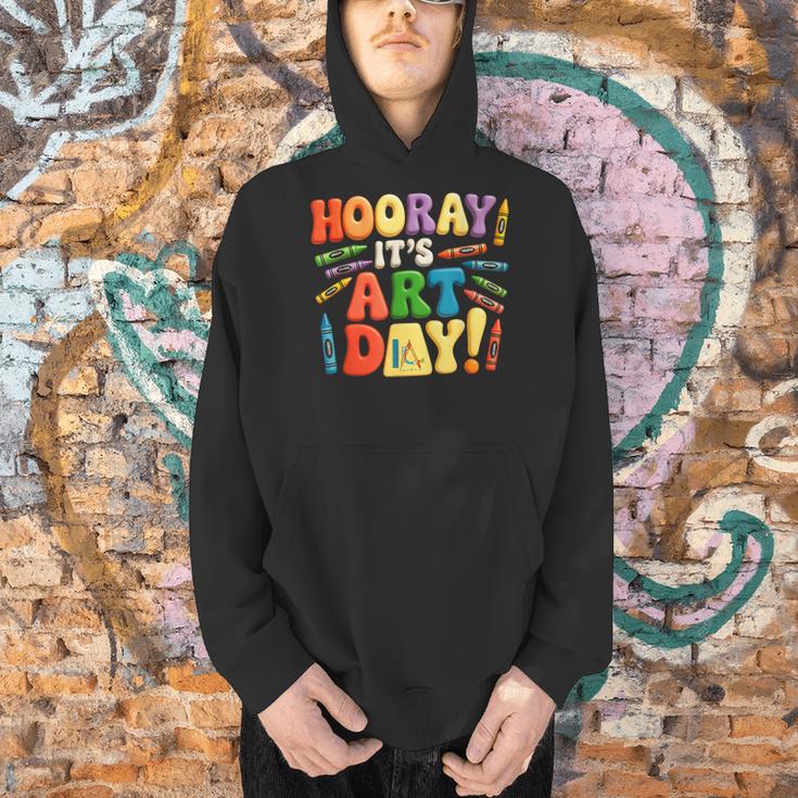 Back To School Hooray It's Art Day Art Teacher Artist Men Hoodie, gift for family, gift for coworker