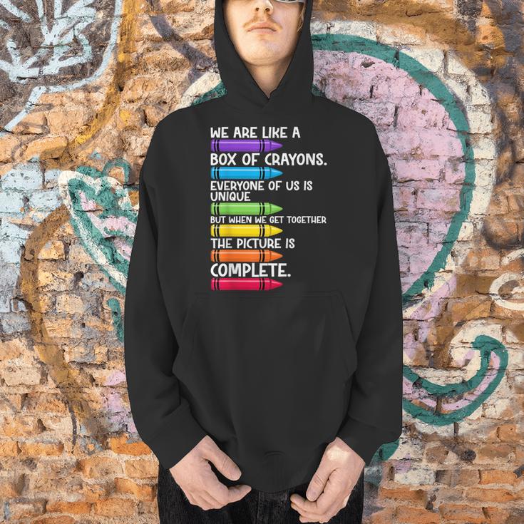Back To School Teacher We Are Like A Box Of Crayons Men Hoodie, gift for family, gift for coworker Back To School Teacher We Are Like A Box Of Crayons Men Hoodie, gift for family, gift for coworker