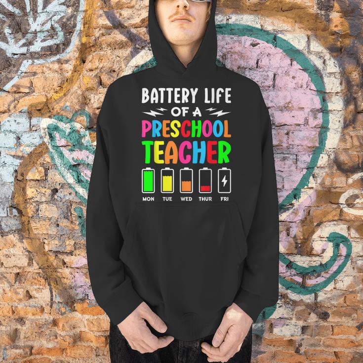 Battery Life Of a Preschool School Teacher School Week Men Hoodie, gift for family, gift for coworker