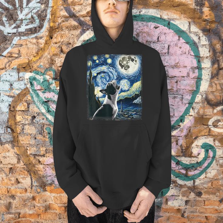 Boston Terrier Dog Art Van Gogh Starry Night Boston Terrier Men Hoodie, gift for family, gift for coworker